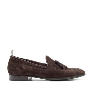 Green George Brown Unlined Suede Moccasin With Tassels - NWT